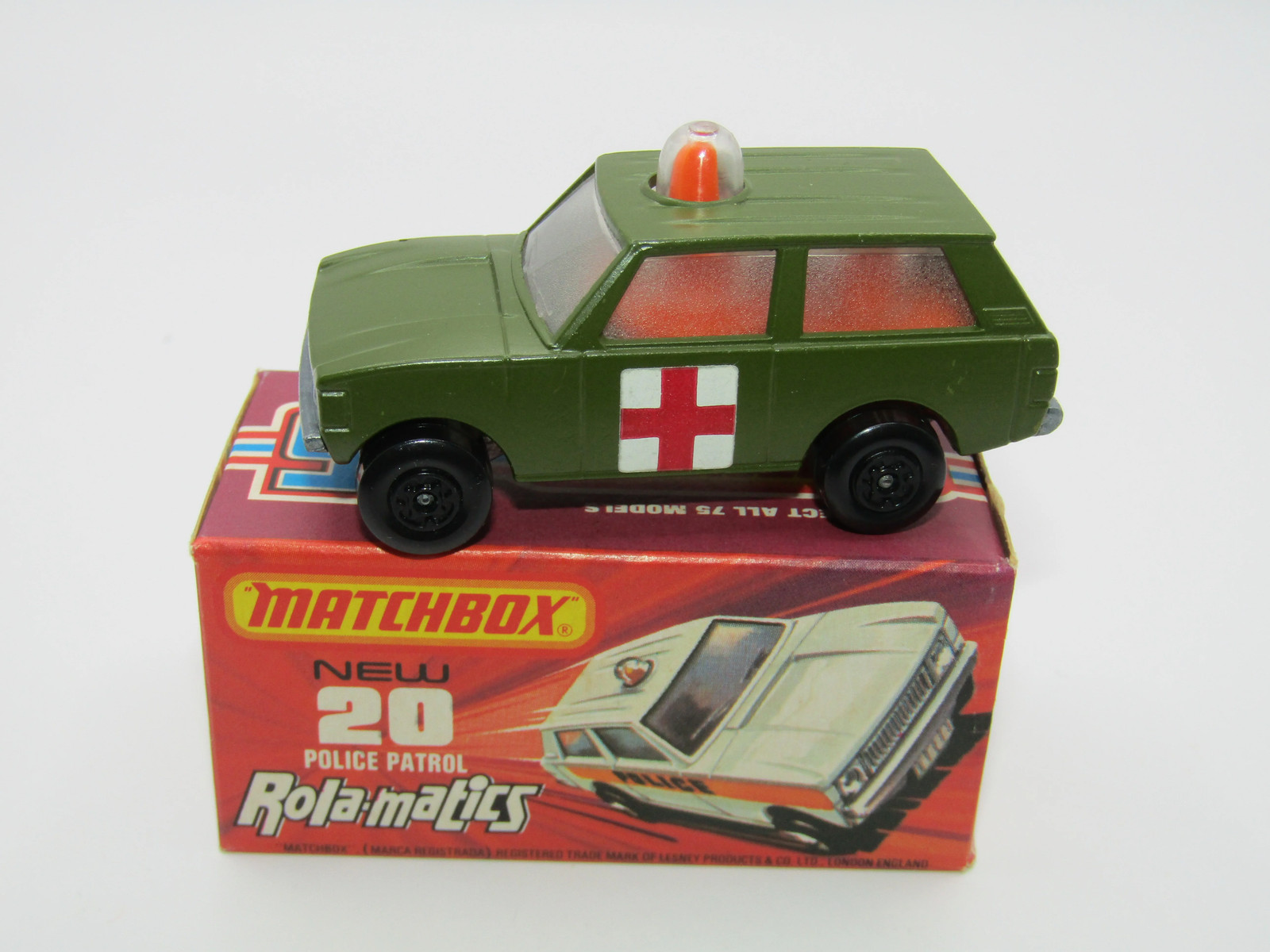 Matchbox Superfast Range Rover Police Patrol 20b Bleu, Boîte Française Rare