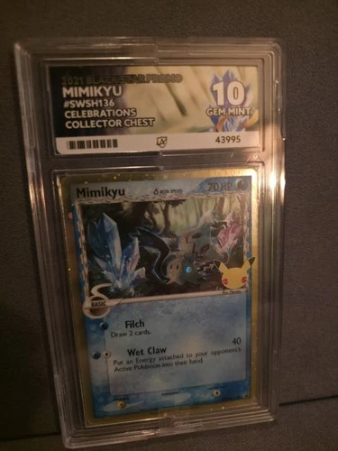 ACE 10 Mimikyu SWSH136 Promo Pokémon Card Celebrations Collector Chest GEM MINT
