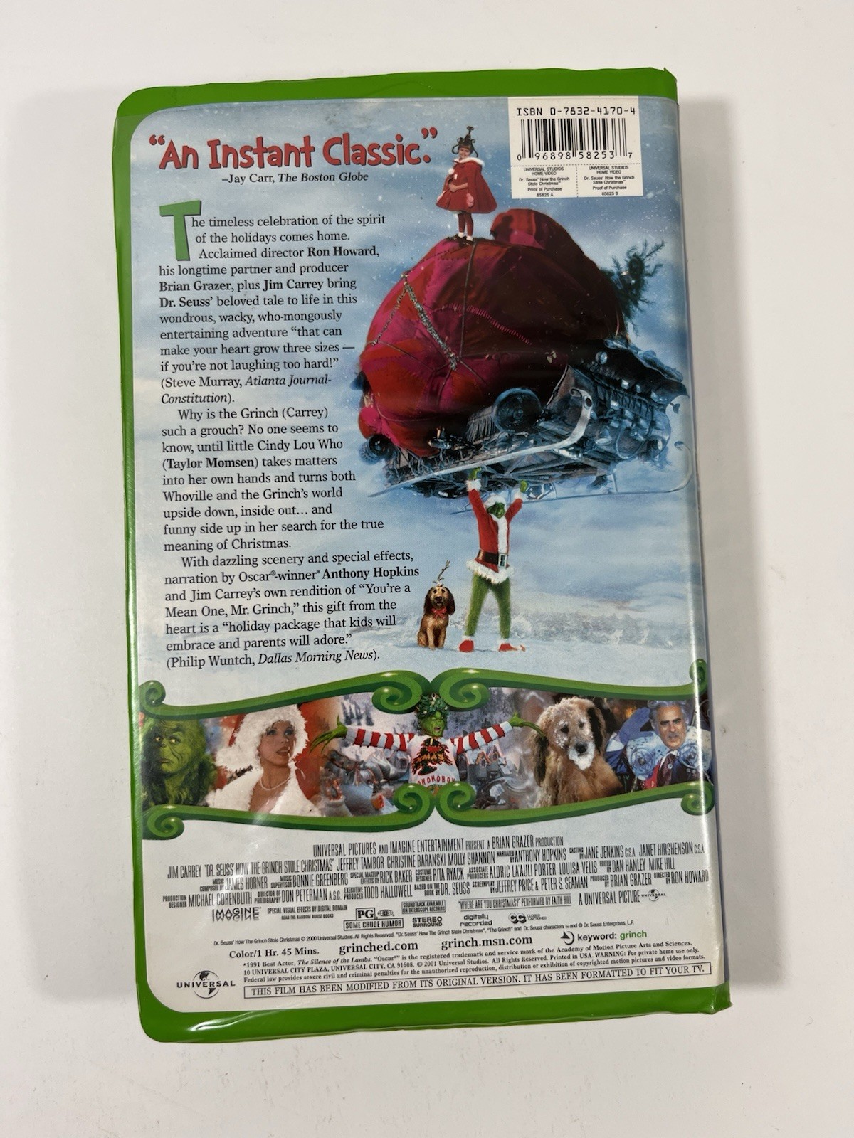 How the Grinch Stole Christmas (VHS, 2000) Jim Carrey - Fast Shipping ...