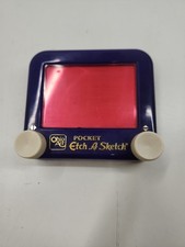 VINTAGE OHIO ART - POCKET ETCH A SKETCH - DRAWING TOY PURPLE