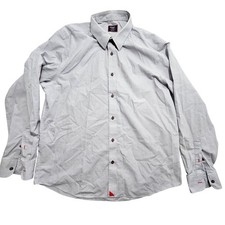 UNTUCKit Mens XL Regular Fit Wrinkle Free Grey Button Down Shirt Long Sleeve