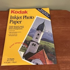 KODAK INKJET PHOTO PAPER 15 SHEETS 8 1/2" x 11" BRIGHT WHITE WORKS WITH INKJET