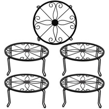 5 Pack Metal Plant Stands for Indoor and Outdoor, Planters Flower Pots