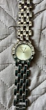 Working Ladies River Island Silver Chunky Strap Watch Diamond Says around face