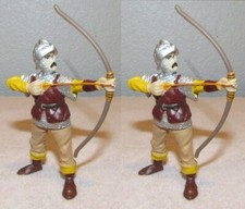 Lot of 2 Plastoy Medieval Knights w/ Bow  Arrow Figures - Archers Safari LTD
