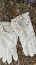 Vintage White 100 Nylon Dress Gloves Womens Sz 6.5 -7
