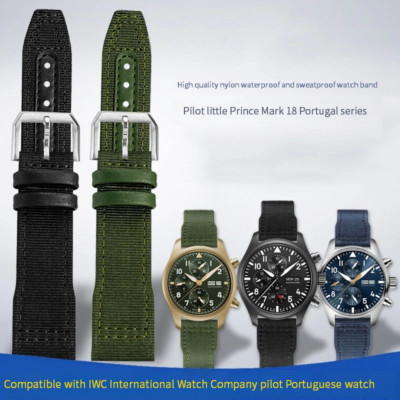 Nylon Uhrenarmband passend für IWC Pilot Top Gun Serie IW388109 IW387901 IW50...