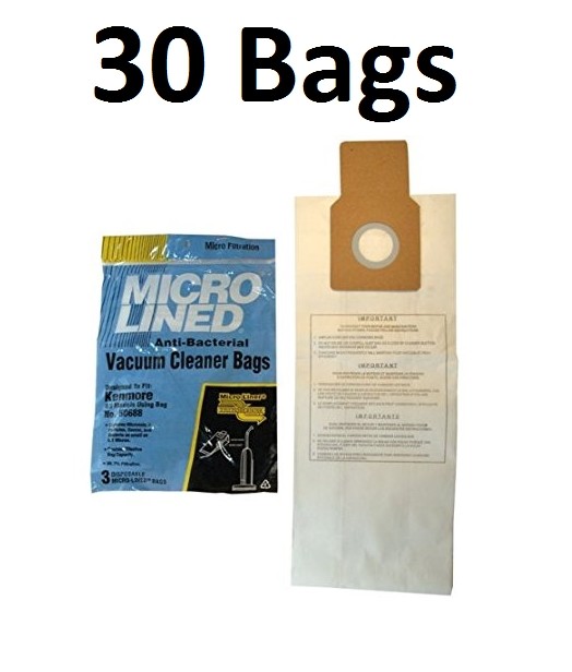 30 Bags for Kenmore Upright Vacuum 5068 50688 50690 Type U O Microlined