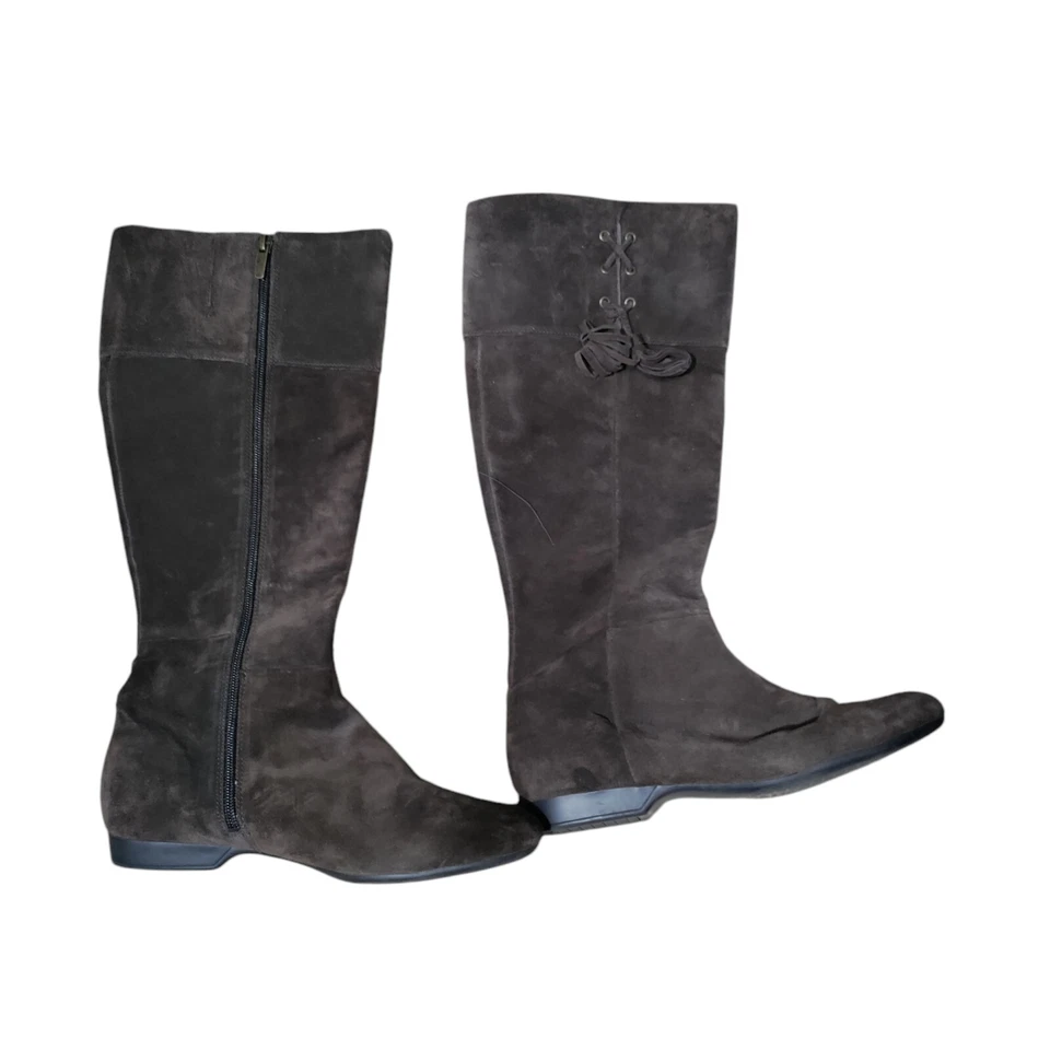 Botas de cuero de gamuza marrón Enzo Angiolini - talla plana 8 Foto 2 de 4