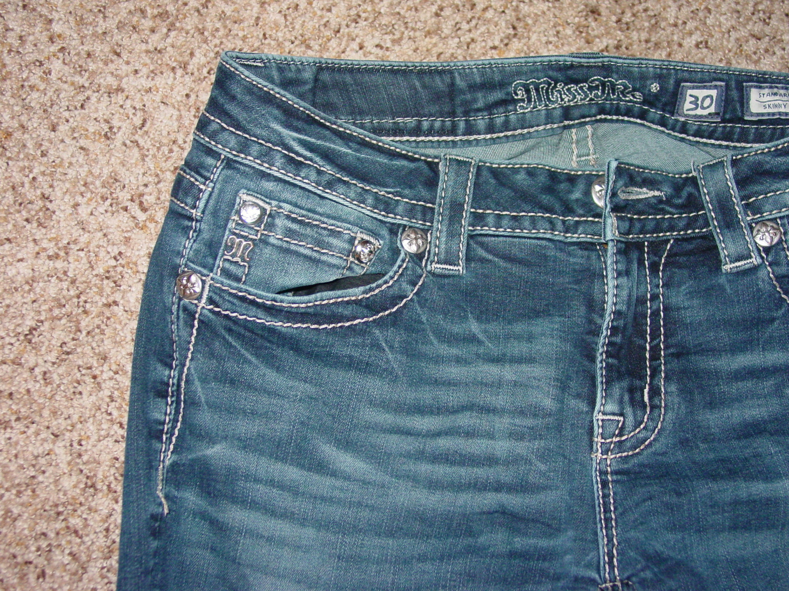 Womens Miss Me ME8878SR Standard Skinny Jeans! Size 30x30 image 4