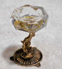 Celeste Metal and Glass Salt Cellar