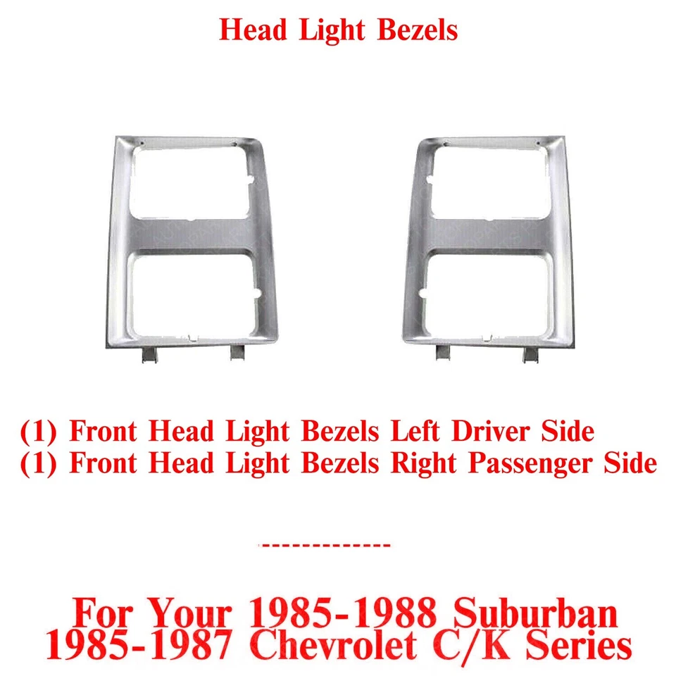 Molduras para faróis dianteiros destro e traseiro para 85-88 Suburban / 85-87 Chevy / GMC série C/K - Imagem 2 de 4