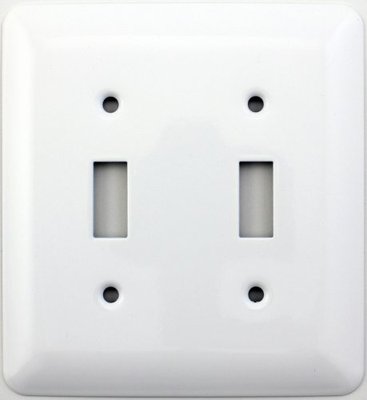 Mulberry Princess Style White Two Gang Toggle Switch Wall Plate
