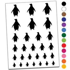 Chill Penguin Silhouette Temporary Tattoo Water Resistant Set