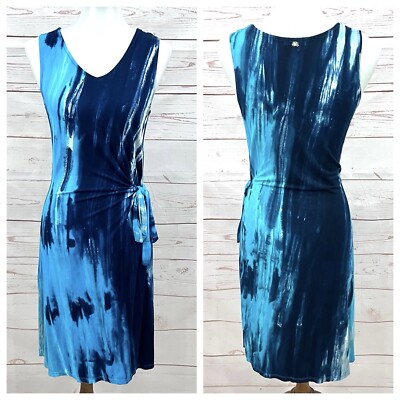 Zen Knits Turquoise Tie Dye V-neck Boho Stretch Jersey Faux Sarong Dress | eBay Zen Knits Turquoise Tie Dye V-neck Boho Stretch Jersey Faux Sarong Dress | eBay