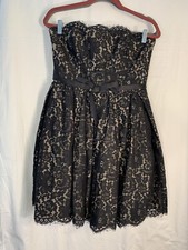 NEIMAN MARCUS TARGET Robert Rodriguez Lace Strapless Party Prom Black Dress 10