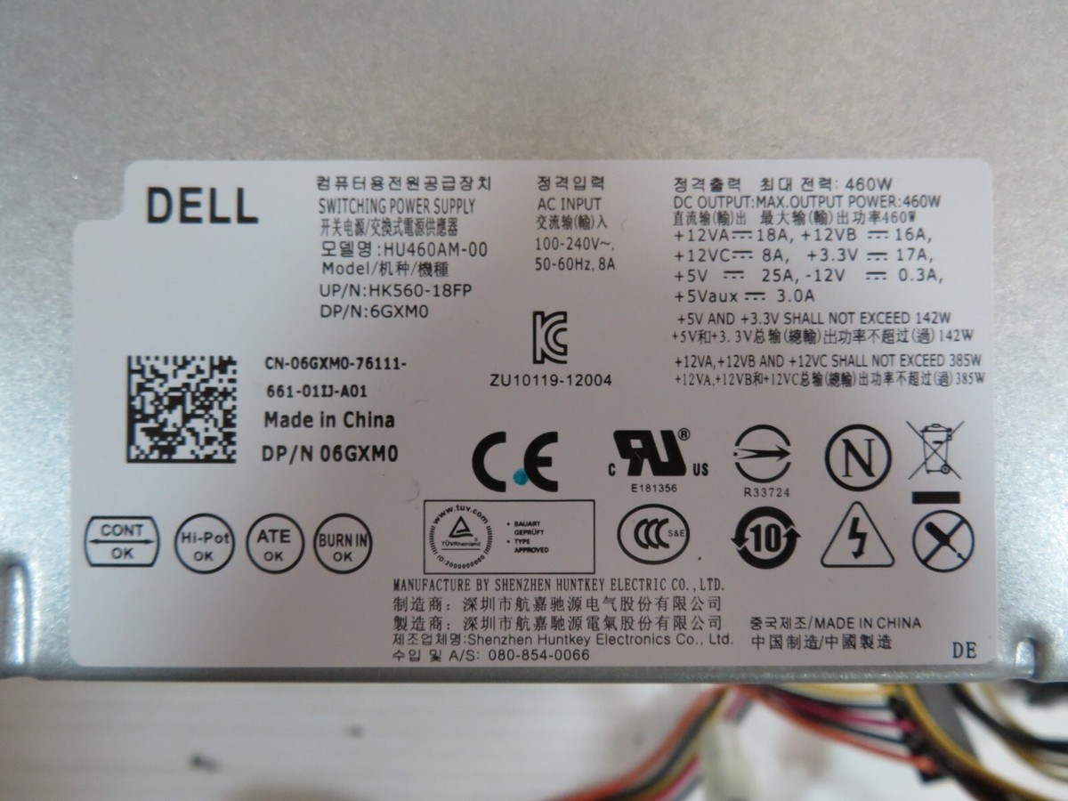 Genuine Dell XPS 8700 8900 460W ATX Power Supply HU460AM-00 06GXM0