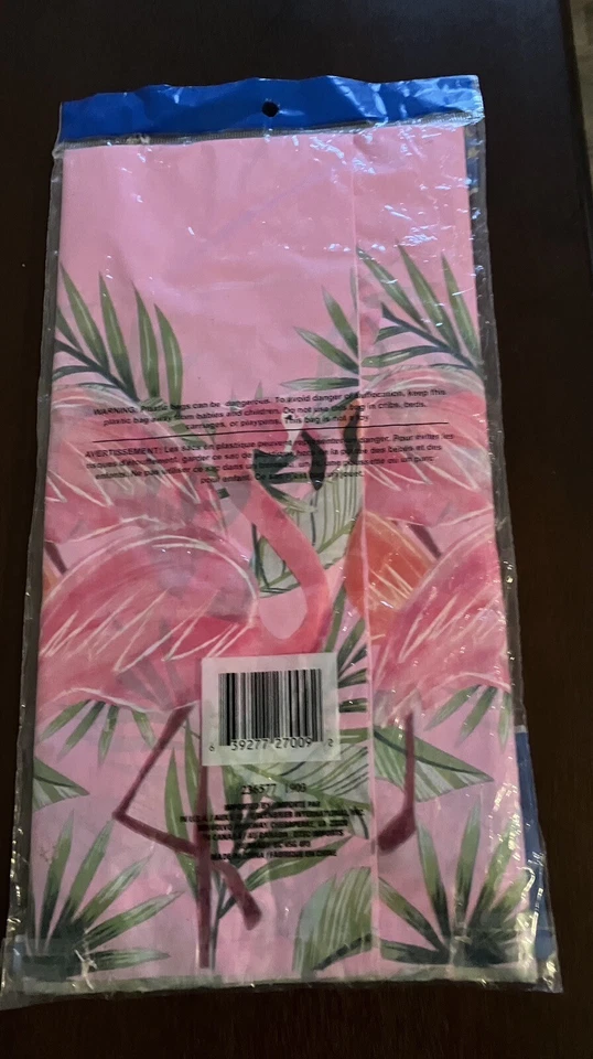 ¡Fiesta! Cubierta de mesa de plástico liviana colorida divertida flamenca rosa 54" x 108" NUEVA Foto 4 de 4