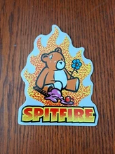 SPITFIRE SKATEBOARD WHEELS THE BEAT UP TEDDY BEAR LOGO DIECUT SKATEBOARD STICKER