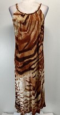 Natori Dara Midi Nightgown Medium Animal Print Shelf Bra Sleeveless Adjustable