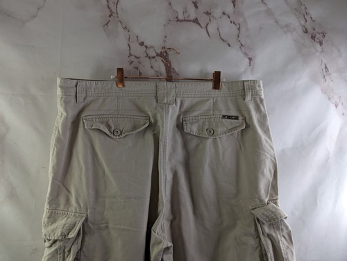 OP Shorts Men 43 Cargo Vintage Y2K Khaki Baggy Loose Canvas 10 Inch Ocean - Picture 5 of 8