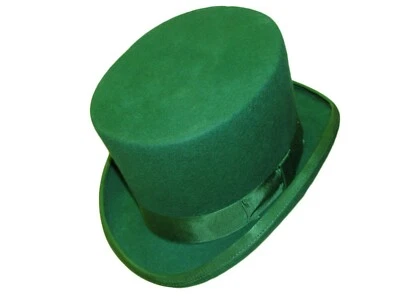 Quality Hand Made Wedding Ascot Green Felt Top Hat 100% Wool Hand Made