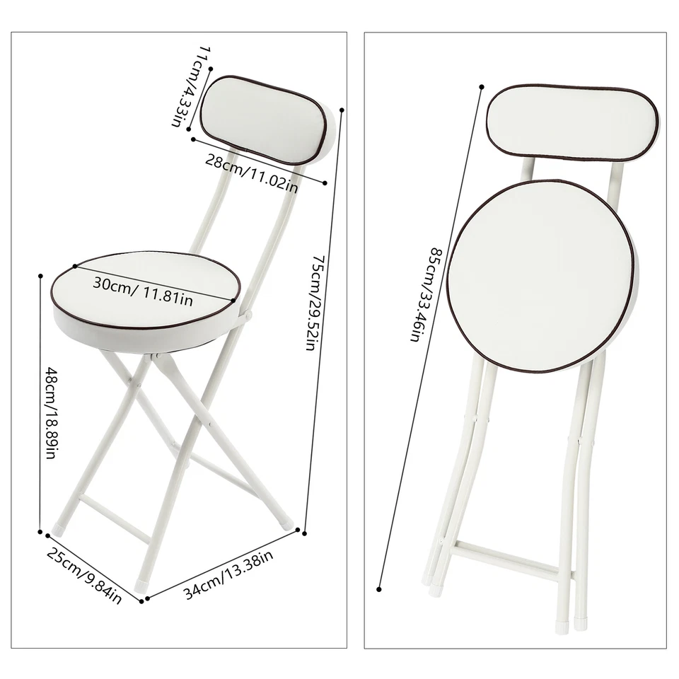 Portable Folding Kitchen Dining Chair 4pcs Upholstered Counter Stool Bar Stool - Image 3 of 4