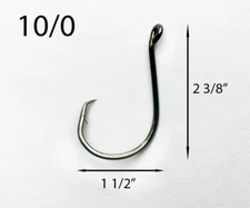 PACK OF 50 Size 10/0 TACKLEWORKS Offset Circle Fishing Hooks 7384