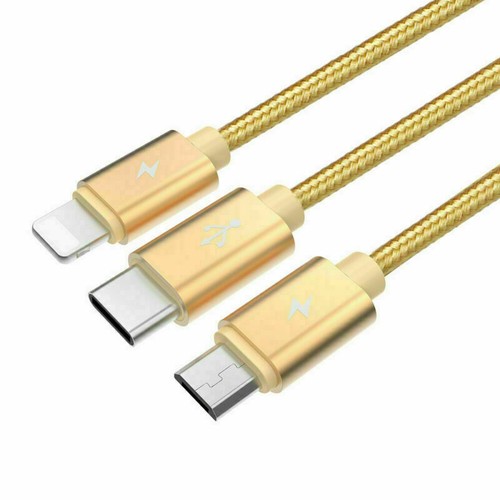 1-3M Useful USB Data Charger Charging Cable fit for iPhone Micro USB Type-C - Picture 3 of 17