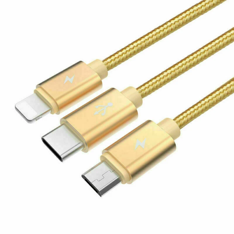 1-3M Useful USB Data Charger Charging Cable fit for iPhone  Micro USB Type-C - Image 3 of 4