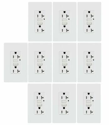 10Pack 20A GFCI Outlet Receptacle Tamper Resistant ETL Listed, White GFI TR GFCI