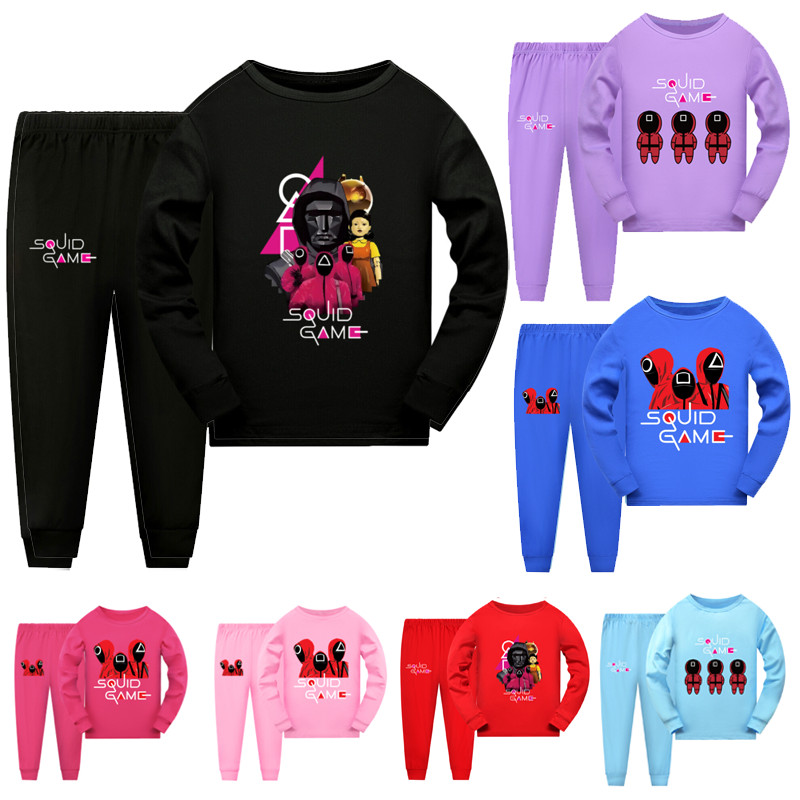 Niños Niñas Niños Juego de escuadrón Juegos con disfraces Pijamas Conjunto Ropa de dormir Prendas para el torso Pantalones Trajes