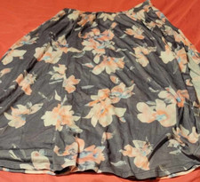 NWT gray floral elastic waist print maxi skirt size 2X