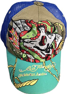 Vintage Ed Hardy Christian Audiger D.E.H. Rhinestone Snapback Hat