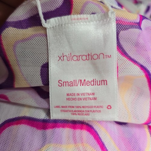 Xhilaration Juniors Swim Coverup Mesh Wrap Swim Skirt Purple Waves S/M Y2K 90s - Picture 5 of 6