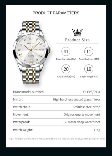 Herren Armbanduhr Edelstahlband Wasserdicht Quarz Kalender Silber Uhr - Bild 7 von 18
