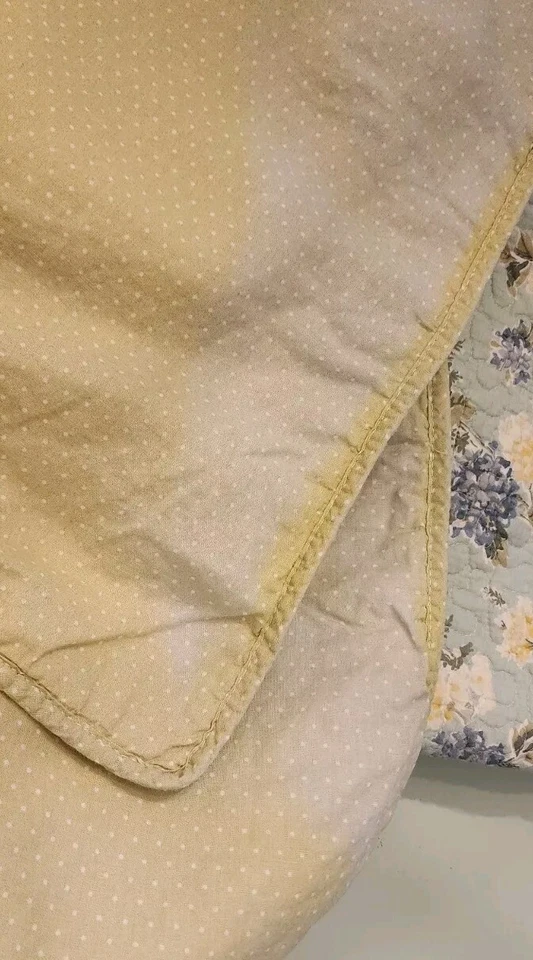 Laura Ashley Cotton Floral Green Polka Dot Queen Quilt Set Cottage Core READ - Image 4 of 4