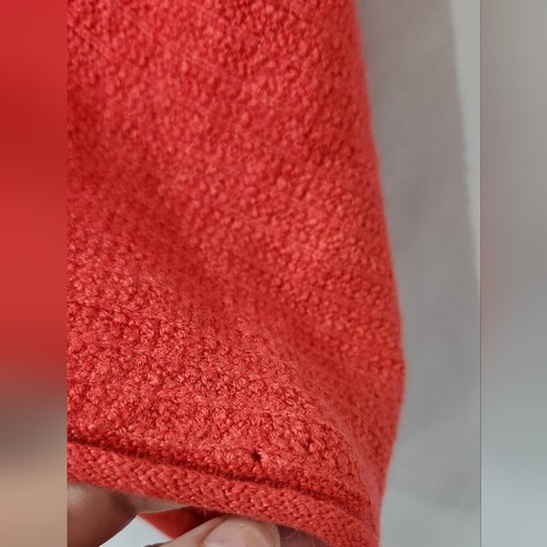 Free People Women's Cropped Sweater Size Medium Coral Sequins Wool Angora Blend - Picture 4 of 11