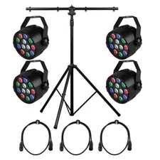 Stage and Disco DJ Party Mini PAR LED Lighting Bundle Combo #10