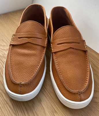 SANTONI mens brown leather shoes /loafers/moccasins / Made in Italy /11US - 44EU