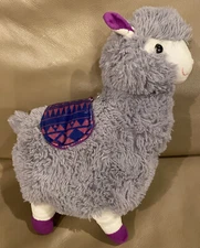 Kellytoy LLAMA ALPACA Plush 11" Gray Blue Purple Saddle Blanket