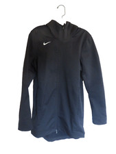 Nike Mens Dri Fit Black Full Zip Lightweight Long Hooded Jacket Size XS
