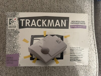 Logitech Trackman- High Resolution Stationary Mouse- Serial Version-New / Sealed