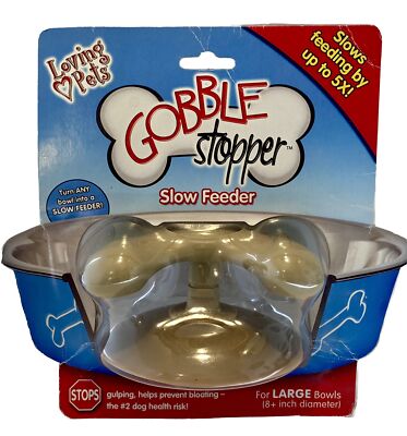 New Gobble Stopper For 8 + Dog Bowl Loving Pets Corp Turns Bowl Into Slow Feeder