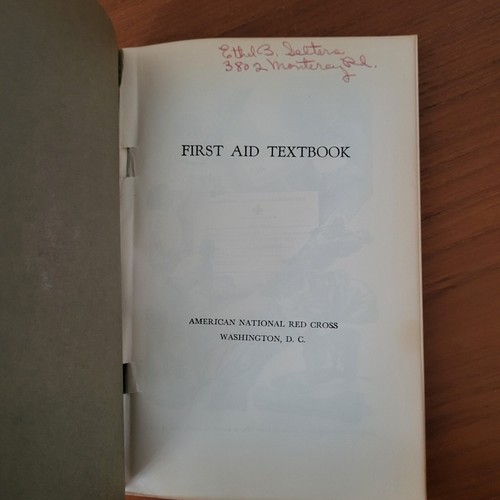 Vintage 1945 American Red Cross First Aid Textbook WW2 Writing On Inside Cover - Picture 2 of 6