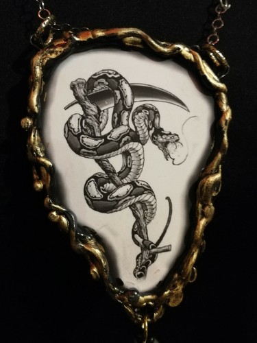 Men Woman Witchcraft Snake Dark Witch Necklace Lucky Pendant Charm Pagan Jewelry - Picture 4 of 24
