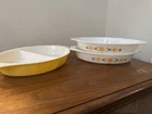 Vintage Pyrex 1-1/2qt Divided Casserole Dish - Set Of 3 No Lids
