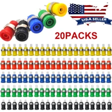 20x 4mm Banana Plugs Female Jack Socket Plug Wire Connector 5 Colo~ci