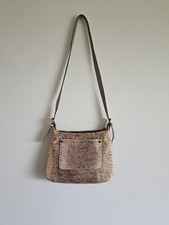Silvano Biagini Rare Vintage Genuine Python Skin Bag painted gold detail Luxury 