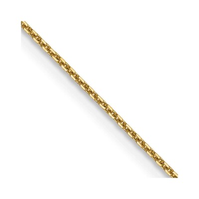 26'' 14K Yellow Gold .8mm Diamond-cut Round Open Link Cable Chain Necklace